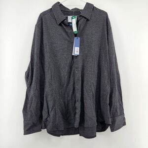 Henri James Men's Black XXL Short Knit Button Down Shirt NWT‎